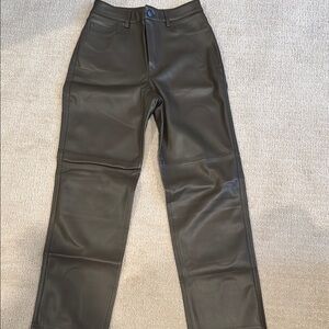 Mango leather pants